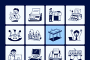 Office Work Drawing Art Set, an Outline Icon by Vectors Market (Thumbnail 8 of 9)
