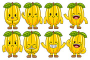 Starfruit Mascot Vector Pack, a Food Illustration by MEDZ (Thumbnail 1 of 5)