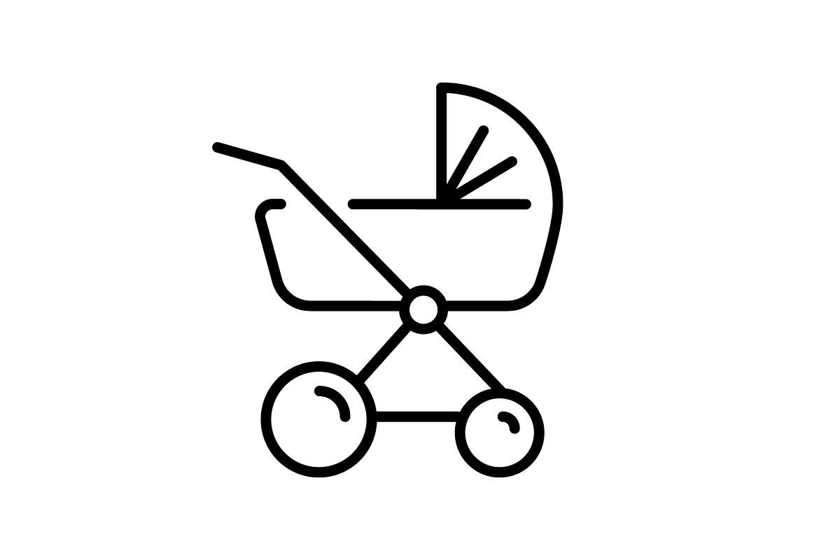 baby stroller icon, an Outline Icon by 007NATALIIA