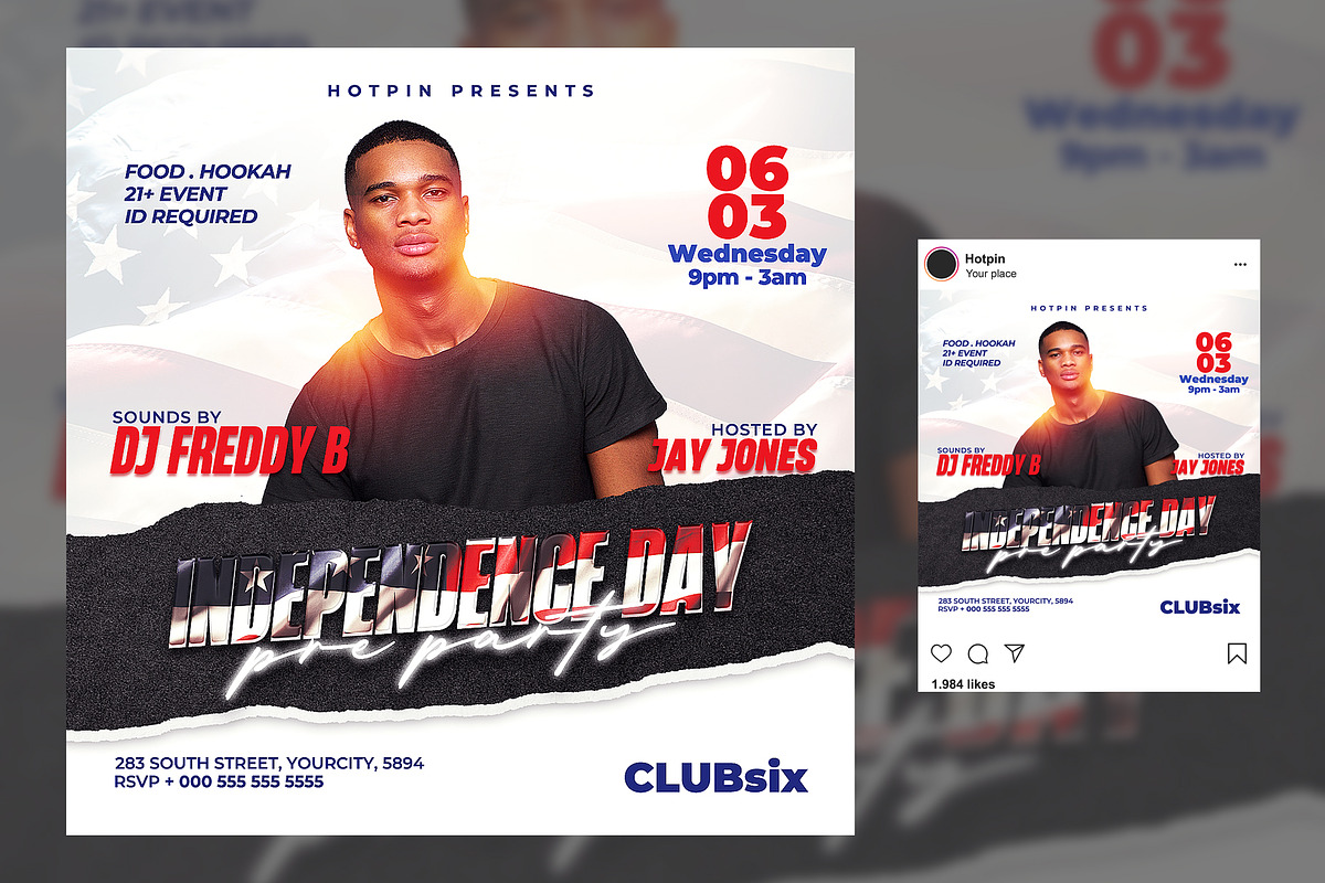 Independence Day Flyer Template, a Flyer Template by Hotpin (Photo 2 of 2)