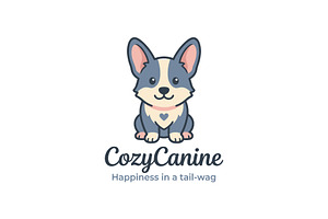 CozyCanine Mascot Cartoon Logo