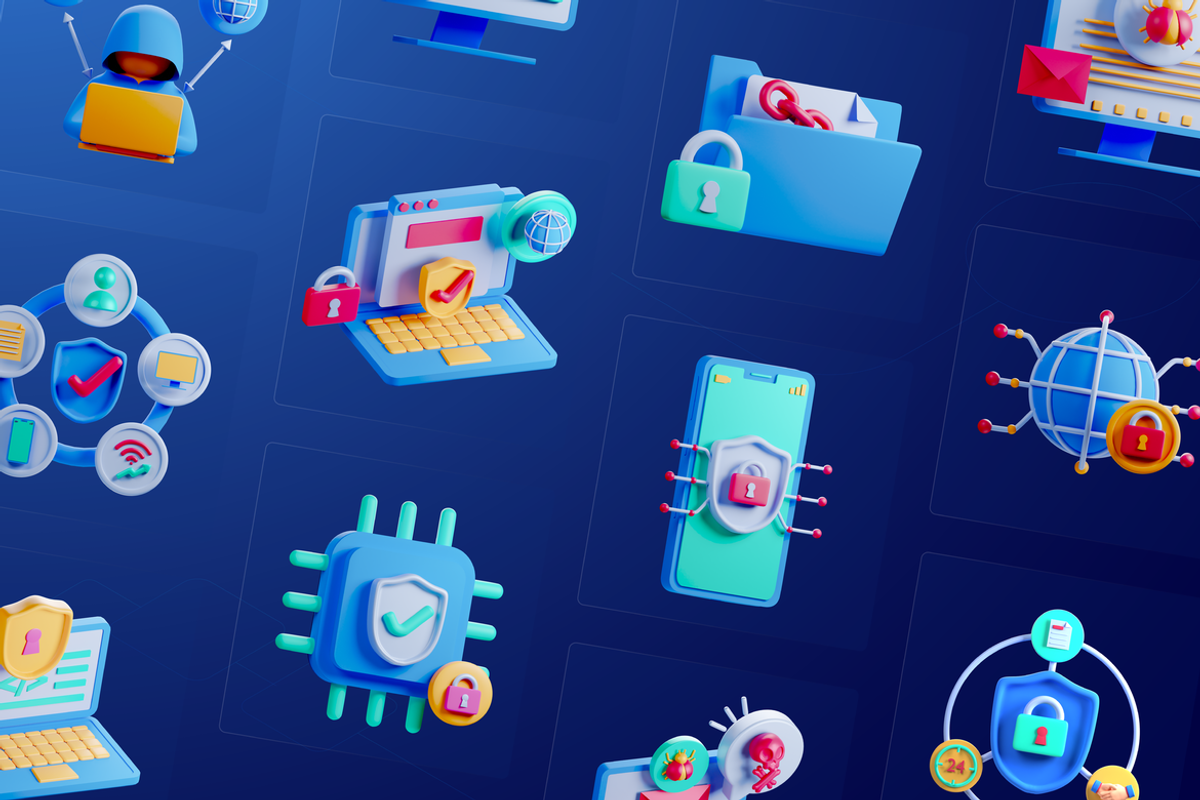 3D Cyber Security Icons, an Object 3D Model by Flat Icons (Photo 6 of 8)