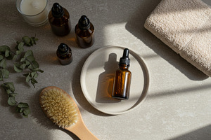 Cosmetic arrangement with natural el, a Photo by Dvoevnore photos