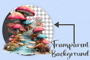 Whimsical Mushroom Pathways Clipart, a Seasonal Illustration by Canvas Craft (Thumbnail 2 of 7)