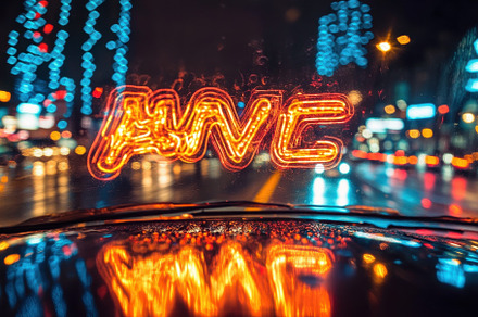 Nighttime drive with vibrant dance t, a Photo by Iftikhar Alam