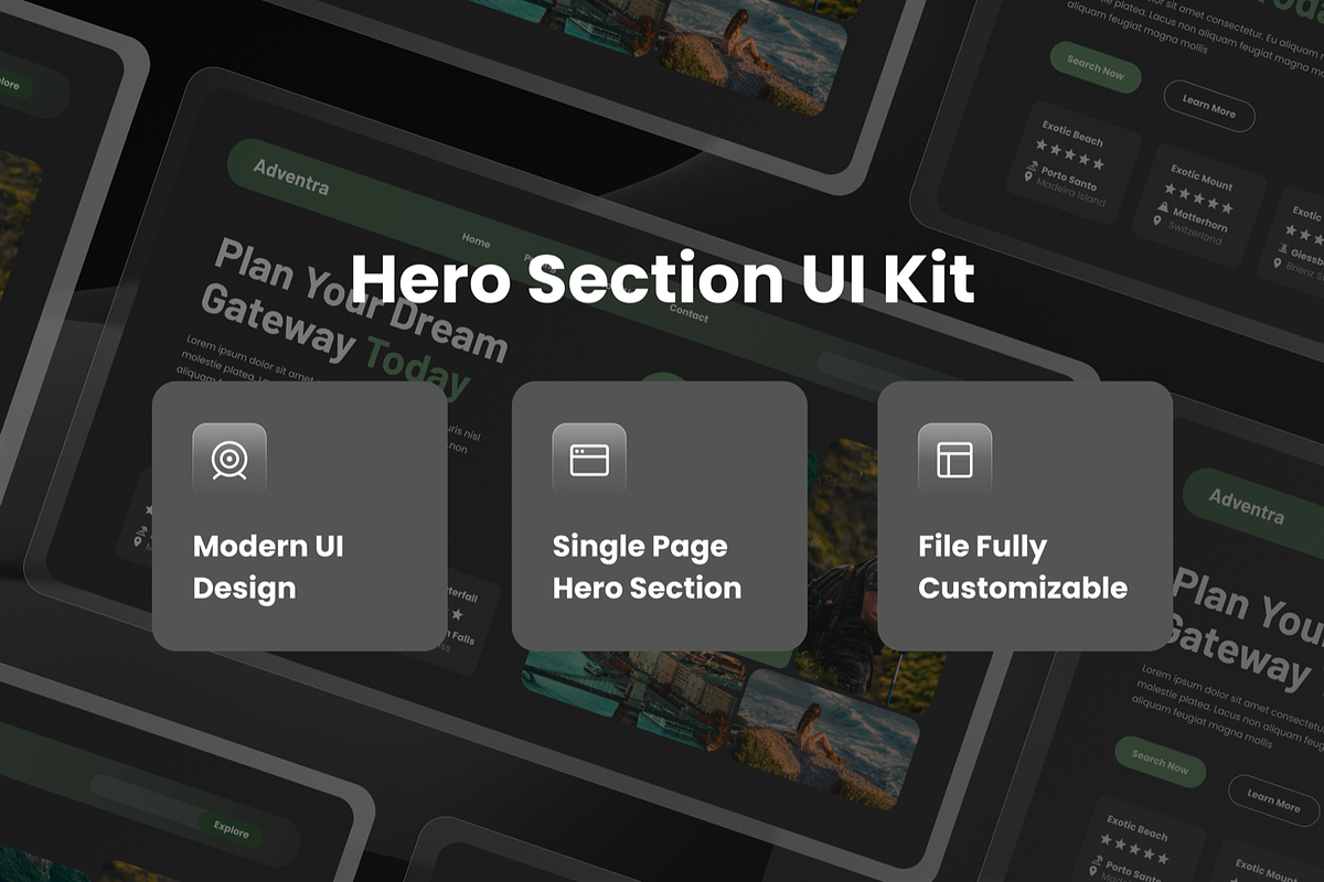Adventra - Travel Agency Hero Header, a Templates & Theme by SquidPixey (Photo 3 of 3)