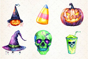 Neon Halloween Clipart Bundle, an Illustration by Libby Wishes (Thumbnail 7 of 7)