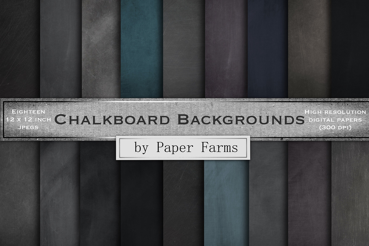 Chalkboard Backgrounds, a Texture Graphic by Paper Farms (Photo 1 of 3)