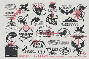 Numina Editable Logo Badge Set, a Templates & Theme by softulka