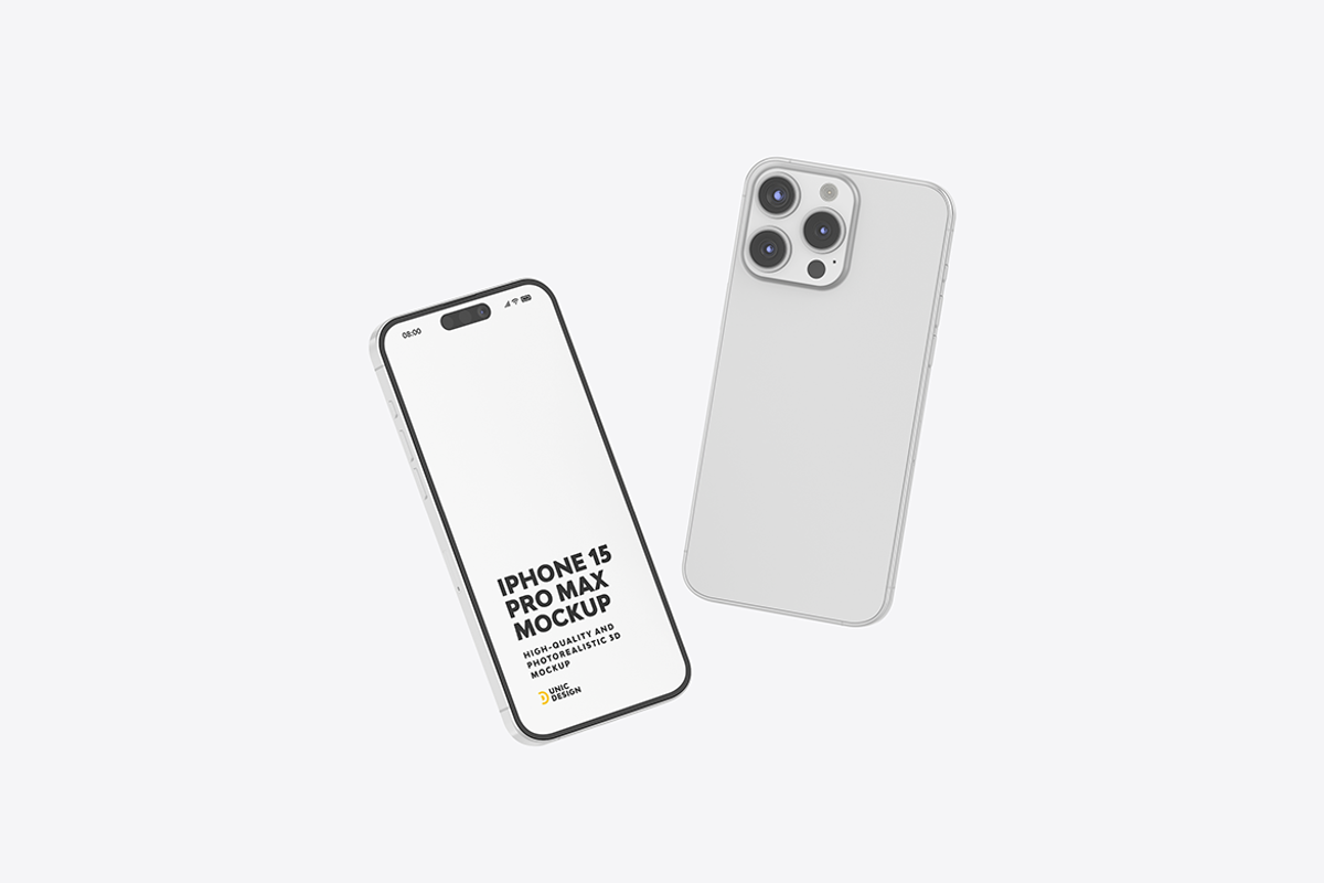 iPhone 15 Pro Max Mockup, an iPhone Mockup by UnicDesign (Photo 10 of 10)