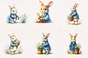 Peter Rabbit clipart, watercolor, a Seasonal Illustration by CreationArt (Thumbnail 4 of 7)