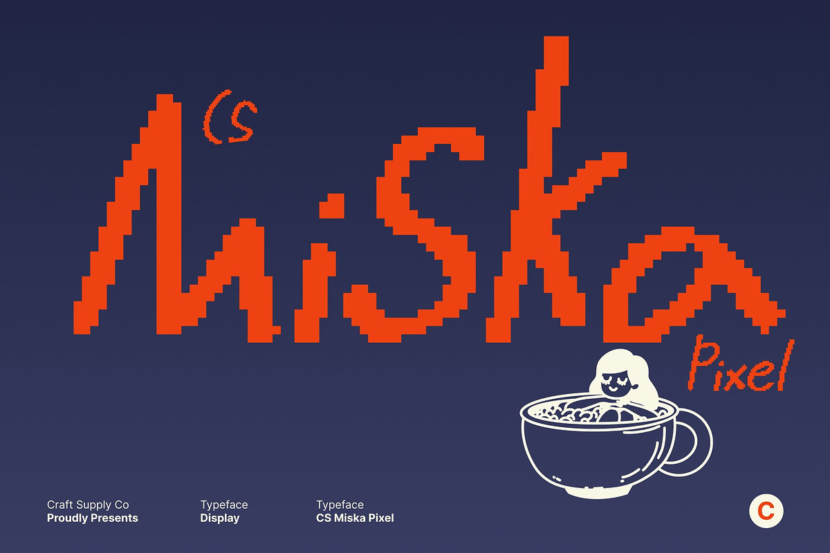CS Miska Pixel, a Handwritten Font by Craft Supply Co. (Photo 1 of 8)