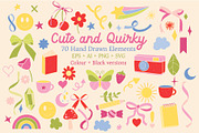 Cute & Quirky Retro Linocut Clipart, a Decorative Illustration by Ginny and Sam (Thumbnail 1 of 11)