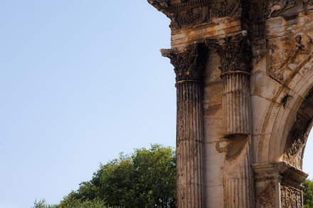 Detail of the Arch of the Sergians, Pula, Istria, Croatia