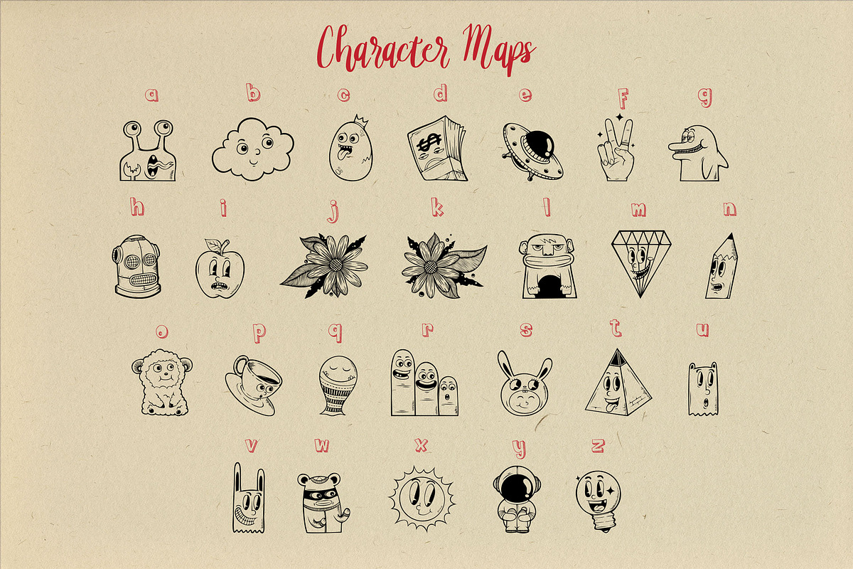 Fluffy Monsta - Cute Doodle Font, a Font by Graphiqa Studio (Photo 5 of 11)