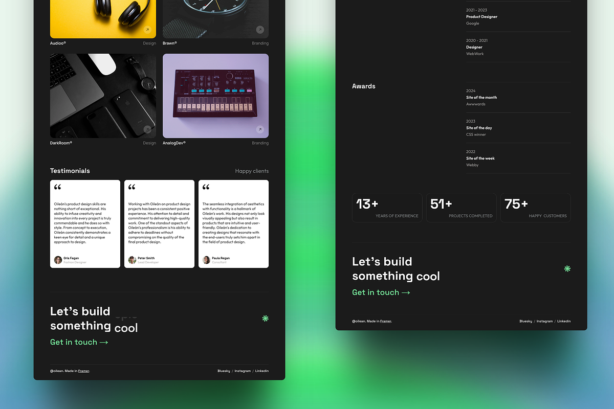 Oilean - Dark Framer Portfolio, a Templates & Theme by Eamonn Day Lavelle (Photo 3 of 4)
