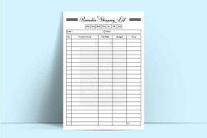 Ramadan Shopping Checklist Template