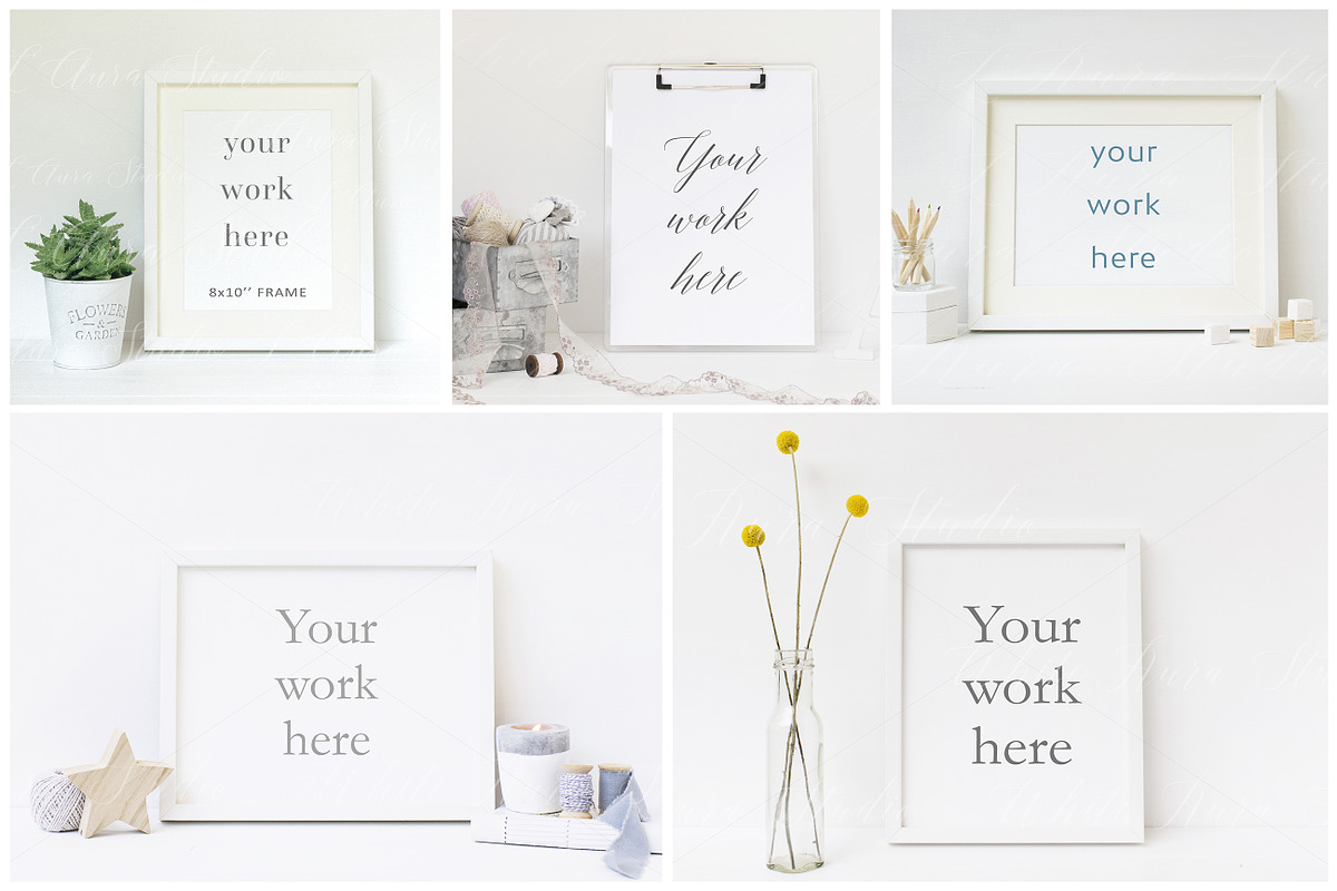 Picture frame mockup - psd x20, a Print Template by L'Aura Studio (Photo 6 of 7)
