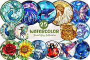 Stained Glass Sublimation Clipart, an Illustration by CreationArt (Thumbnail 1 of 5)