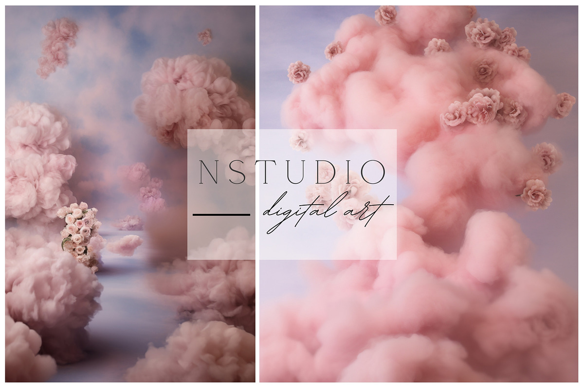 10 Pink Floral Maternity Backdrops, a Layer Style Add-On by NSTUDIO (Photo 5 of 9)