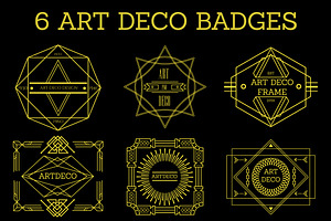 6 Art Deco Badges