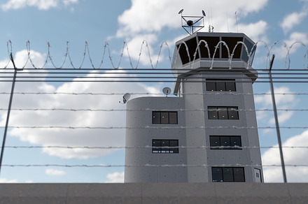 Air Traffic Control Tower and Fence