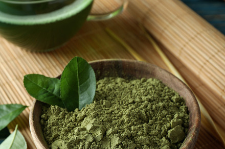 Concept of japanese tea with matcha on blue wooden table, a Food & Drink Photo by AtlasStudio PRO