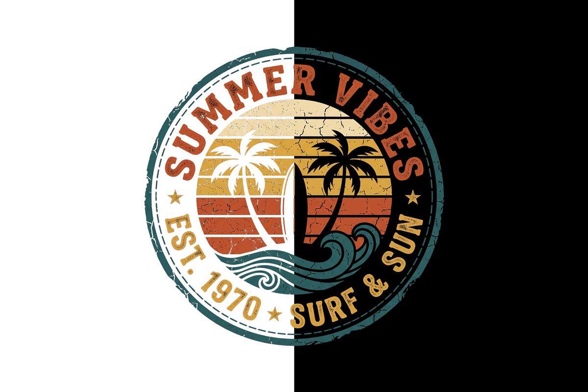 Retro 70s Sunset Sublimation Clipart, an Object Illustration by zahidhossainalif (Photo 3 of 3)