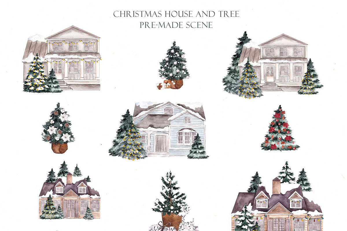 Christmas Creator. Watercolor season, a Decorative Illustration by ma_i_vi (Photo 16 of 21)