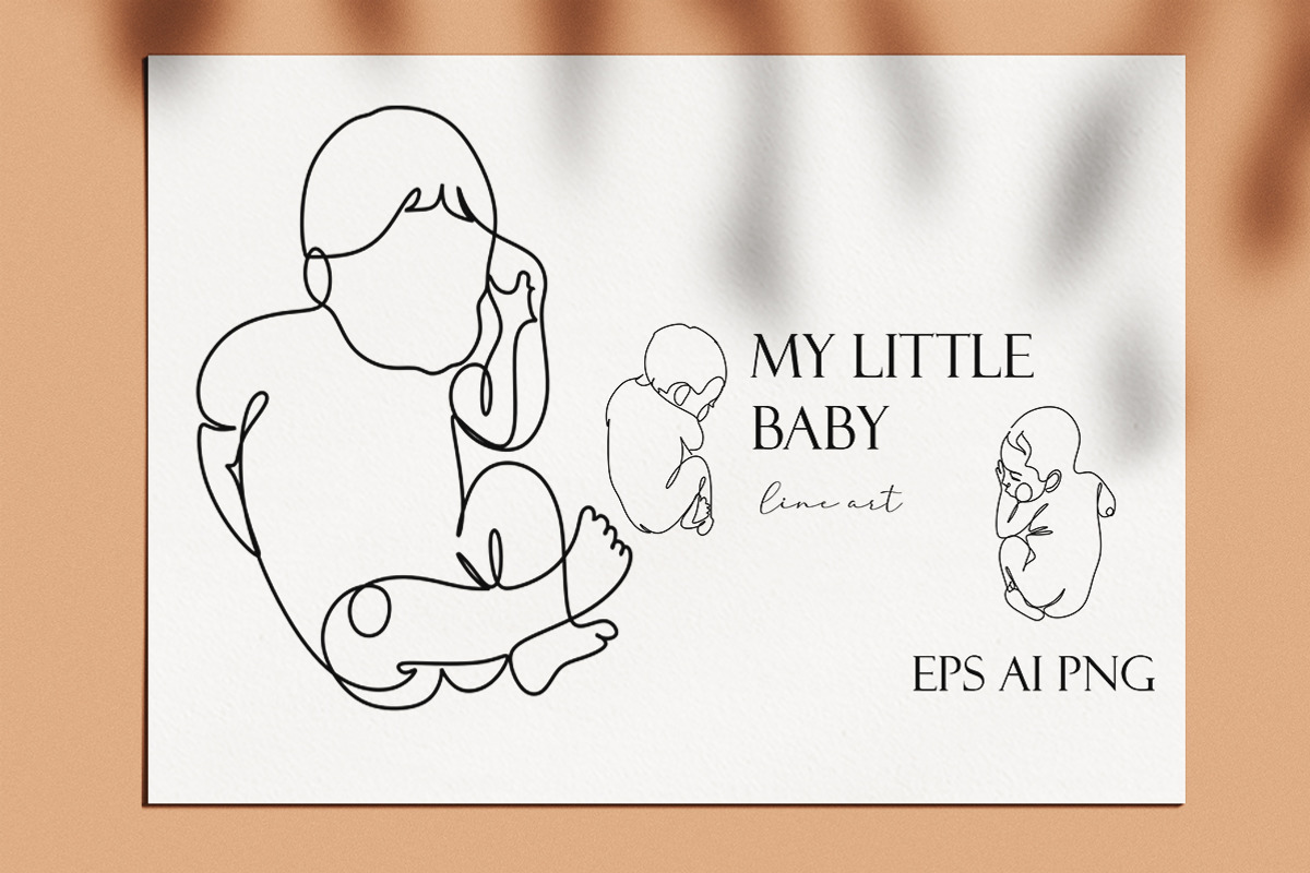MY LITTLE BABY one line art, a Healthcare Illustration by velychko.ua (Photo 7 of 8)