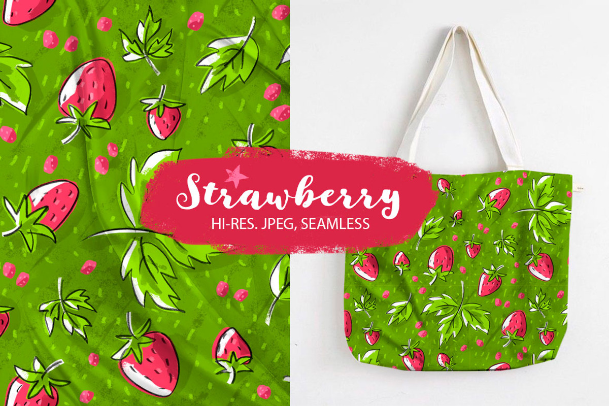 Strawberry seamless pattern, a Pattern Graphic by Melniklenart (Photo 1 of 3)