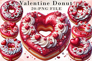 Valentine Donut Clipart, an Illustration by Libby Wishes (Thumbnail 1 of 7)