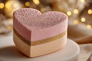 Pink and gold glitter heart shaped c, a Photo by Pixeness Studio