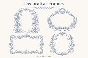 Vintage Toile Floral Frames Elements, an Object Graphic by Olya Creative (Thumbnail 4 of 12)