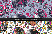 Funk old school tattoo, a Background Graphic by intueri (Thumbnail 5 of 7)