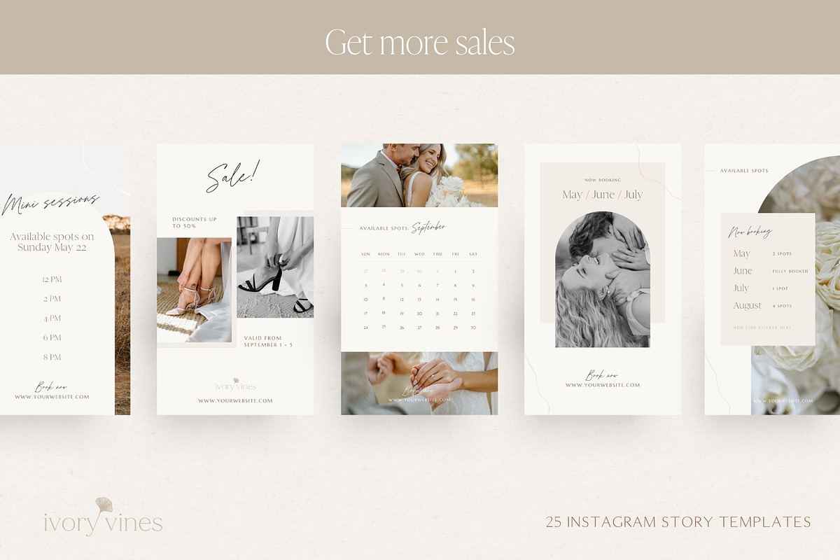 Neutral Instagram story templates, a Social Media Template by Wonderlik Webdesign (Photo 3 of 10)