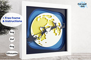 Santa SVG 3d Shadow box, Christmas, a Seasonal Illustration by CutLeafSvg (Thumbnail 1 of 6)