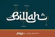 Billah - An Arabic Style Typeface, a Handwritten Font by Afkari Studio (Thumbnail 2 of 13)