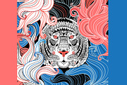 Patterns and portraits of tigers, a Pattern Graphic by Tanor (Thumbnail 4 of 7)