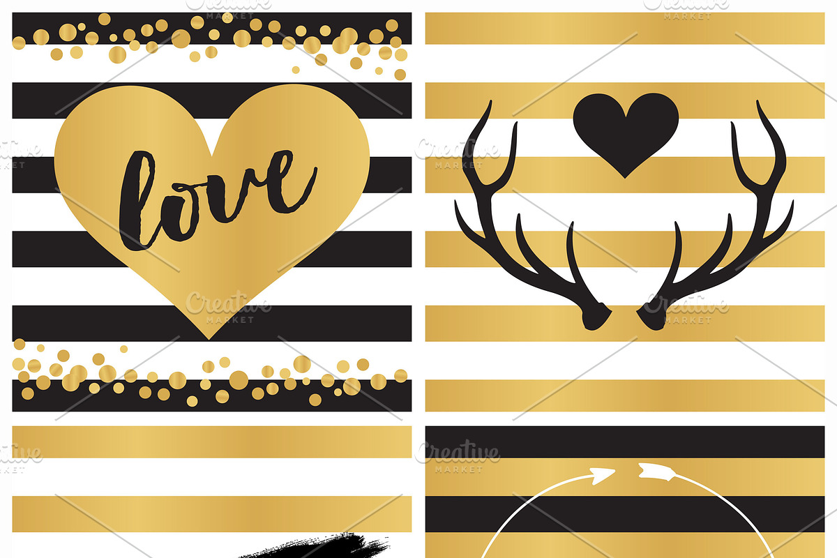 Valentine's Day Black & Gold Clipart, an Illustration by MyClipArtStore (Photo 4 of 7)