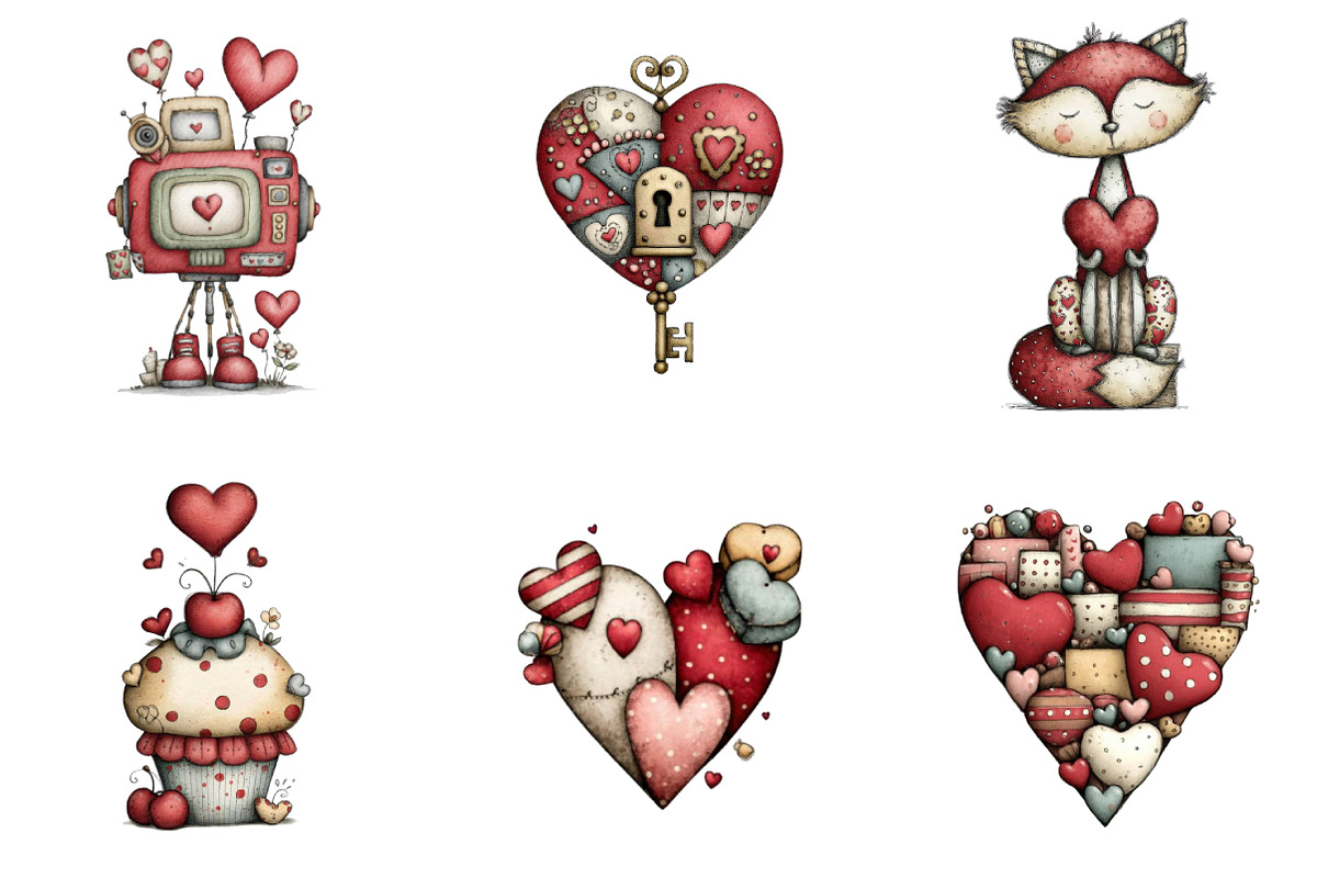 Whimsical Valentines Day Clip Art, a Graphic by CitraGraphics (Photo 5 of 5)