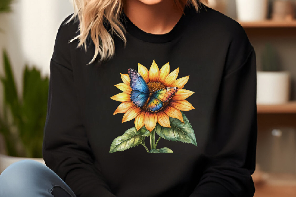 Colorful Flowers and Butterflies Cli, an Illustration by DreamCafeArt (Photo 5 of 7)