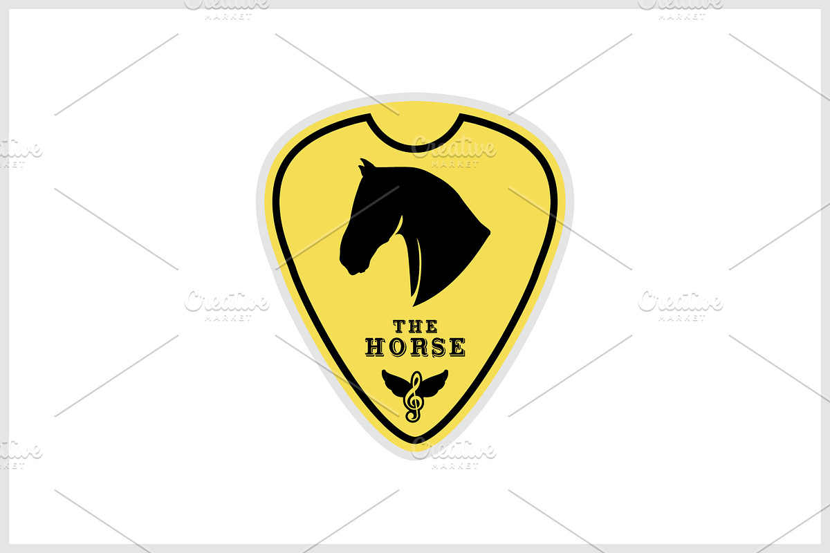Guitar Pick with Horse Head Logo, a Branding & Logo Template by Atlantis X Nurman Arbai (Photo 2 of 2)