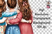 Three Girls Hugging PNG Bundle, a Graphic by Clipart Bloom (Thumbnail 11 of 11)