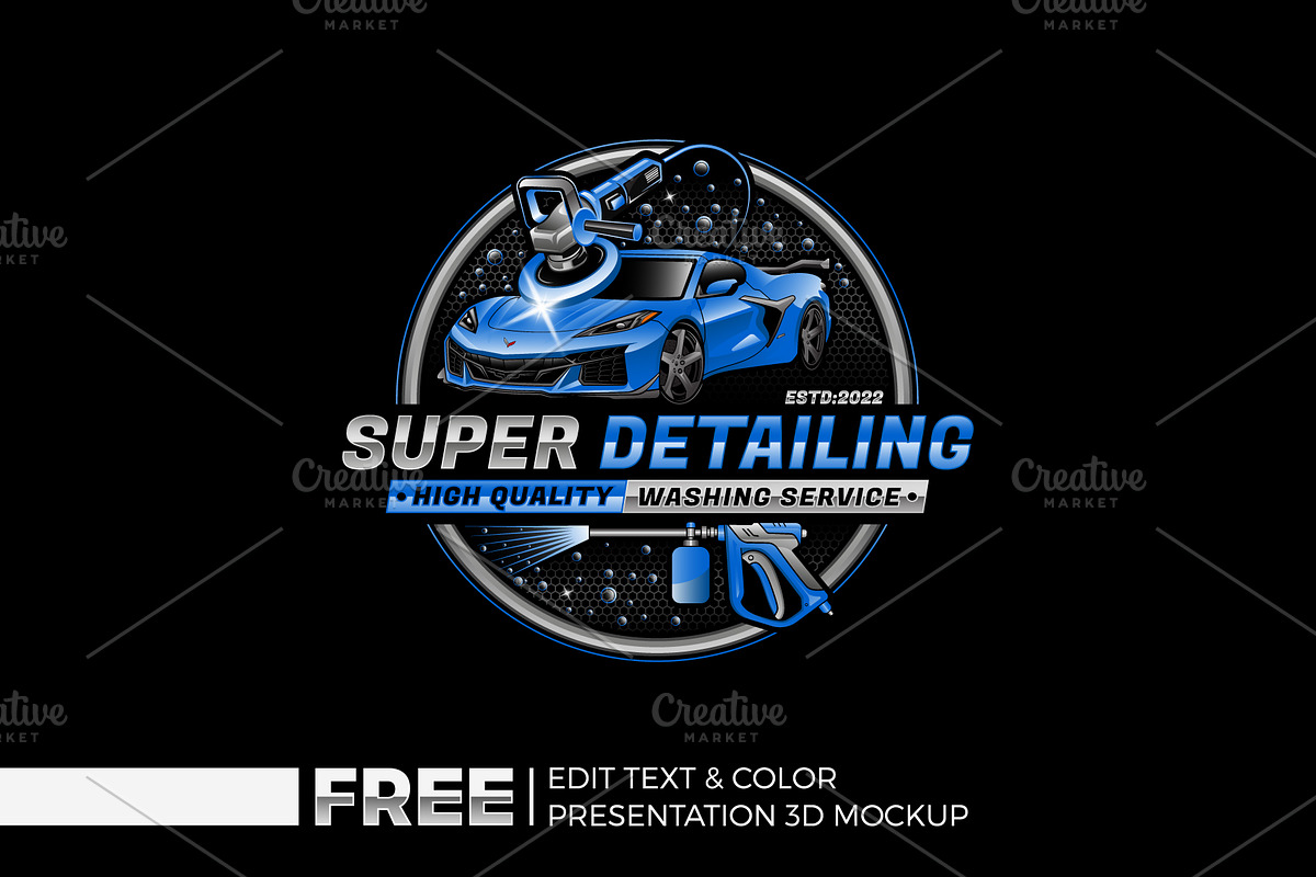 Car Detailing Logo, Car Wash Logo, a Branding & Logo Template by Nahid Hasan Nilim (Photo 1 of 3)