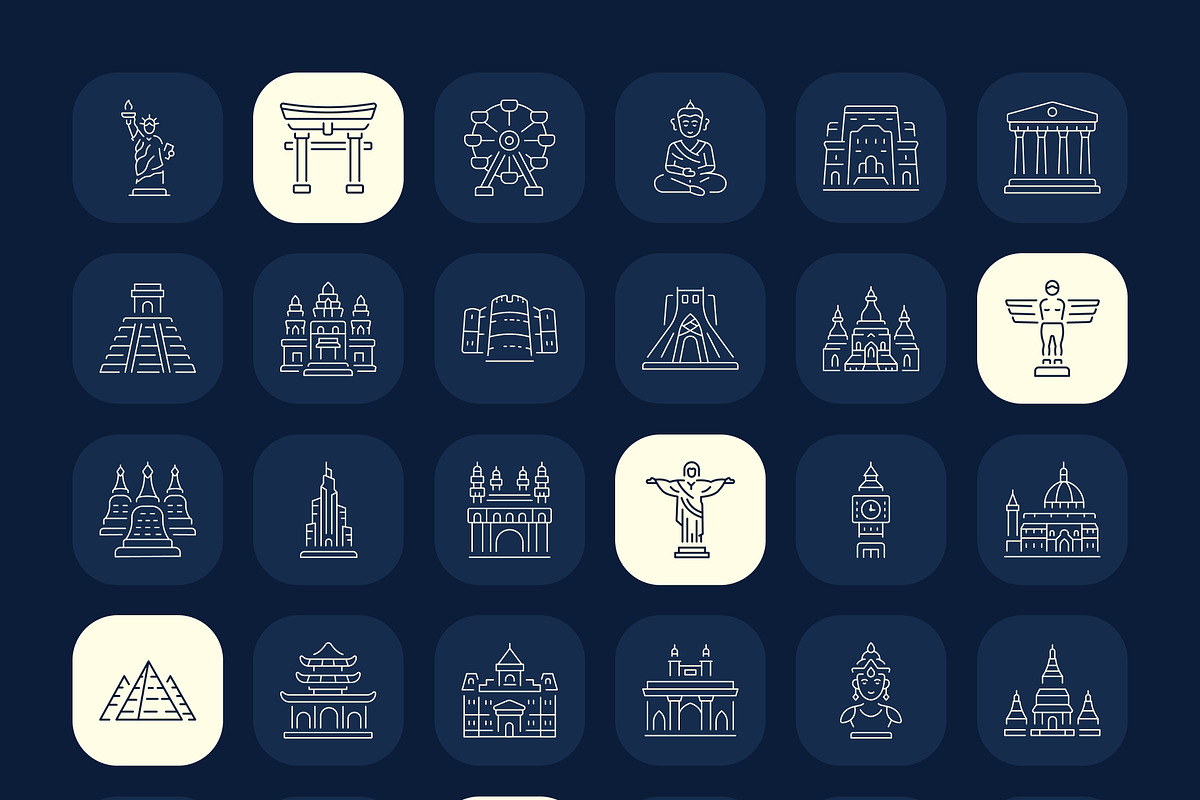 Monument Icon Art Set, an Outline Icon by Prosymbols (Photo 7 of 8)
