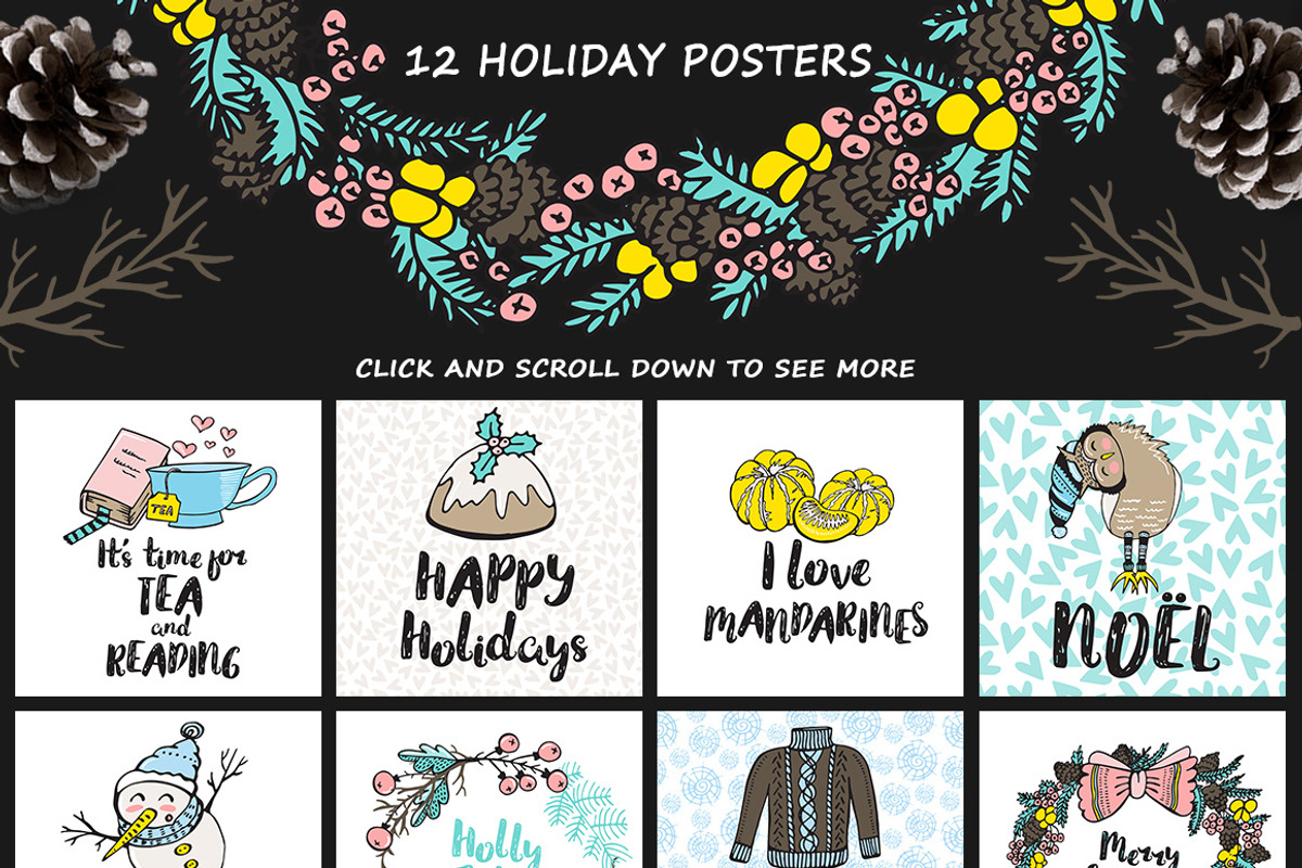 Christmas Doodles collection, a Decorative Illustration by Kseniya_design (Photo 4 of 6)