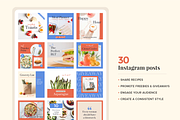 Food Blogger Canva Social Media Kit, a Social Media Template by Rose & Co. (Thumbnail 3 of 7)