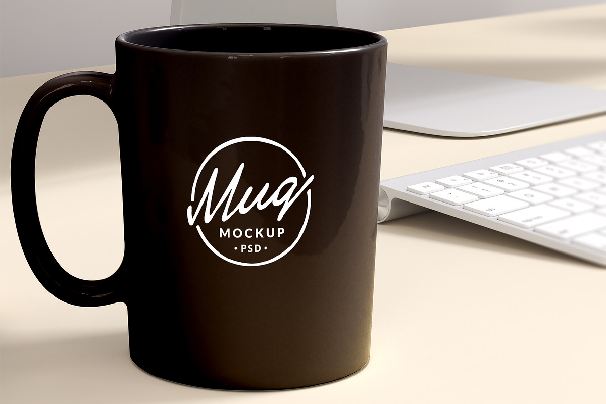 Coffee Mug Mockup on Workspace, a Cups & Container Mockup by Designrepos (Photo 3 of 4)