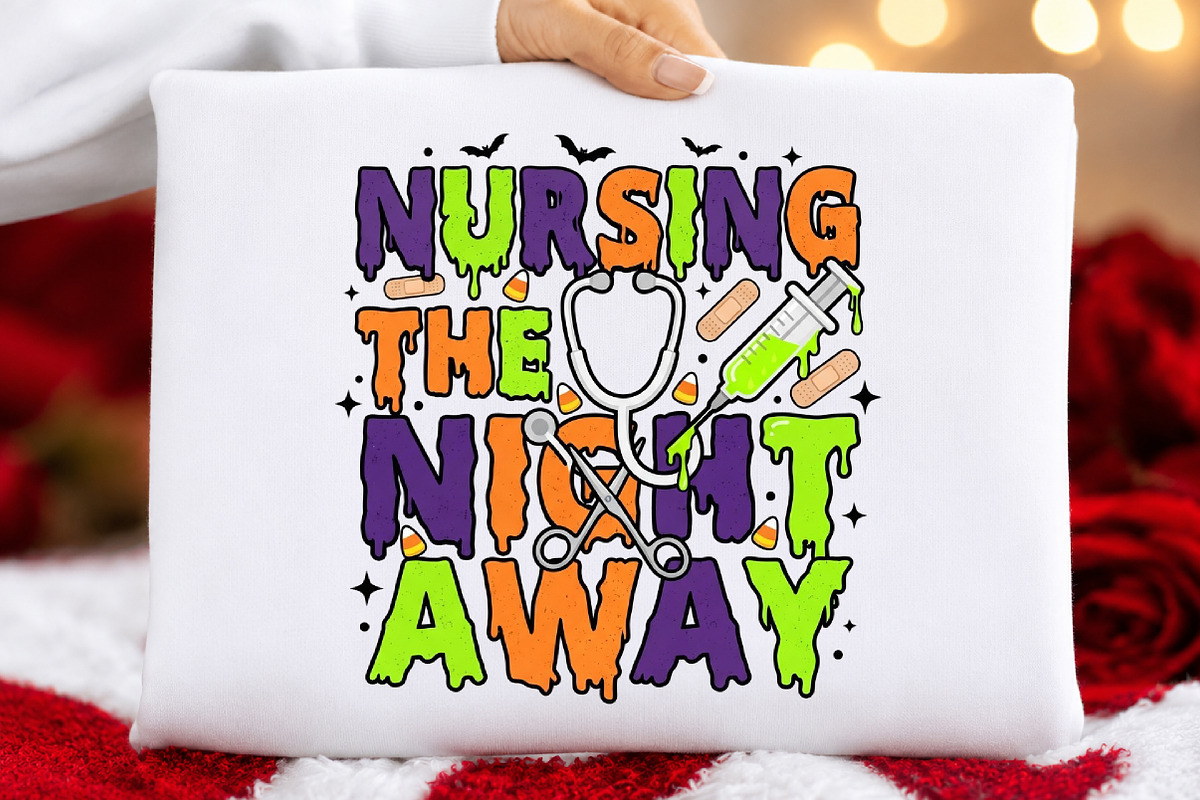 Nursing the Night Away Halloween PNG, a Seasonal Illustration by DreamCafeArt (Photo 5 of 7)